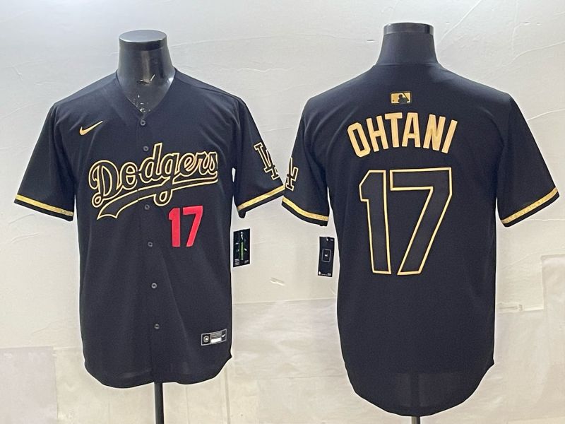 Men 2025 Los Angeles Dodgers #17 Ohtani Black Nike MLB Jersey style 073